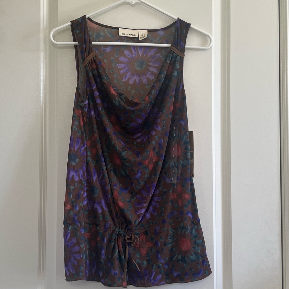 DKNY Jeans floral print blouse NWT